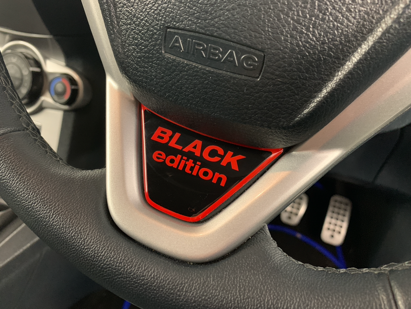 Load image into Gallery viewer, Fiesta Mk7.5 Steering Wheel Lower Gel Badge - Black Edition
