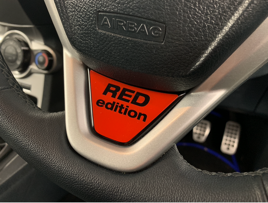 Fiesta Mk7.5 Steering Wheel Lower Gel Badge - Red Edition